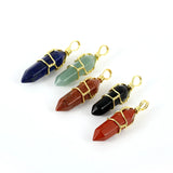 Quartz Prism Healing Crystal Charms Pendants for Jewelry Making