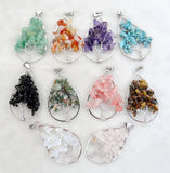 Natural Stone Wisdom Tree Quartz Crystal Pendant for DIY Jewelry Making