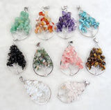 Natural Stone Wisdom Tree Quartz Crystal Pendant for DIY Jewelry Making