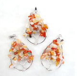 Natural Stone Wisdom Tree Turquoises Quartz Crystal Pendant