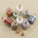 Natural Stone Drifting Bottle Crystal Gravels Amethyst Charms 9Pcs