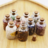 Natural Stone Drifting Bottle Crystal Gravels Amethyst Charms 9Pcs
