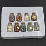 Natural Stone Drifting Bottle Crystal Gravels Amethyst Charms 9Pcs