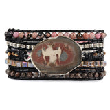 Vintage Charm Natural Stone Women Beads Wrap Bracelet