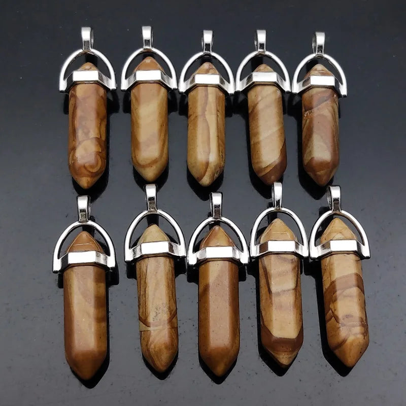 Stone Wood Grain Pendant for Jewelry Making