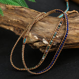 Stone Wrap Bracelet Turquoises Agates Beads for Women Crystal Jewelry