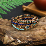 Stone Wrap Bracelet Turquoises Agates Beads for Women Crystal Jewelry