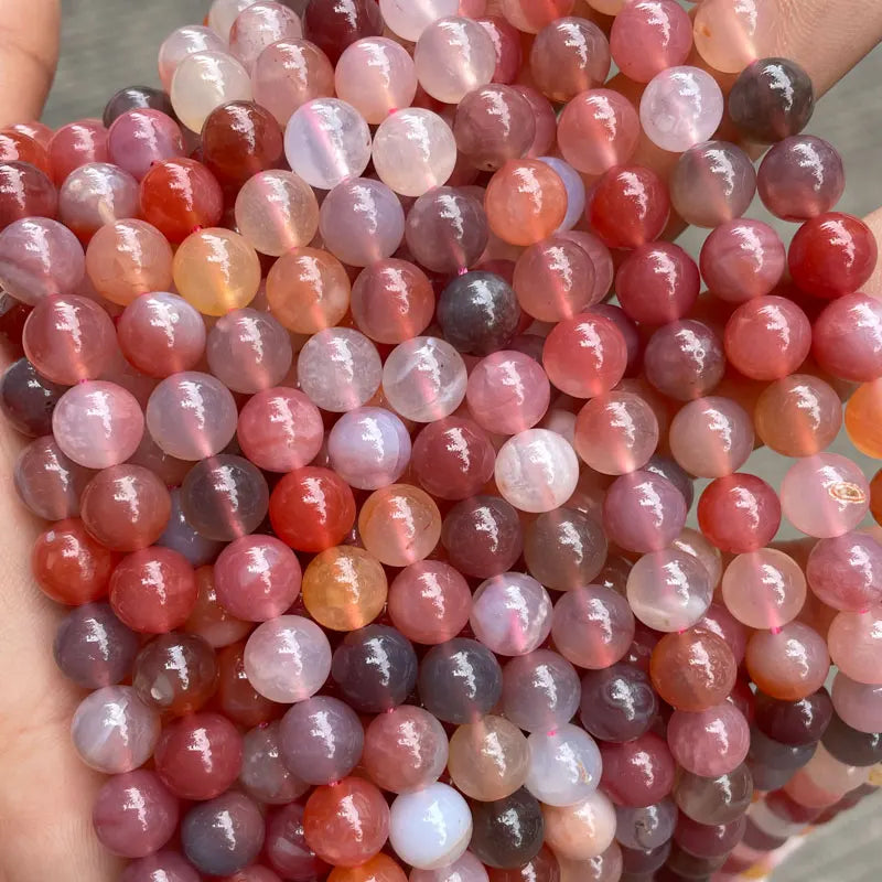 Colorful Agates Beads 6mm 8mm 15'' Strand Round Loose Gemstones DIY Jewelry