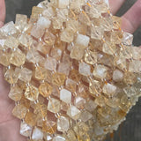 Citrine Beads 10mm Faceted Rhombus Shape Gemstone Crystal Beads 15'' Strand