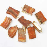 Yellow Crystal Tooth Cluster Pendants Rough Charms 6Pcs