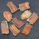 Yellow Crystal Tooth Cluster Pendants Rough Charms 6Pcs