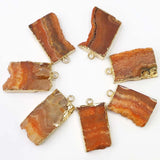 Yellow Crystal Tooth Cluster Pendants Rough Charms 6Pcs