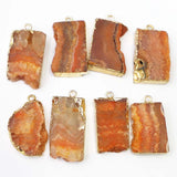 Yellow Crystal Tooth Cluster Pendants Rough Charms 6Pcs