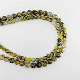 Yellow Dragon Veins Agates Beads Round for Jewelry Making 6-10MM