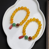 Vintage Chinese Style Agate Bracelet Charm Chain Jewelry Gift