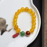 Vintage Chinese Style Agate Bracelet Charm Chain Jewelry Gift