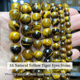 Natural Stone Yellow Red Tiger Eye Bead Round Loose Spacer Beads