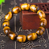 Yellow Tiger Eye Bead Bracelet Red Tiger Eye Bucket Bracelet