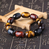 Yellow Tiger Eye Bead Bracelet Red Tiger Eye Bucket Bracelet