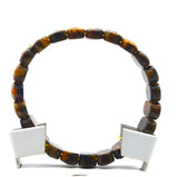 Yellow Tiger Eye Bracelet Elastic Cord Faceted 8x14mm
