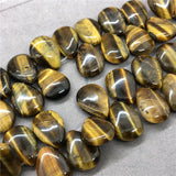 Natural Stone Yellow Tiger Eye Water Drop Shape DIY Pendant