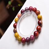 Natural Stone Mookaite Round Bead Bracelet 8-14MM