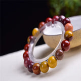 Natural Stone Mookaite Round Bead Bracelet 8-14MM