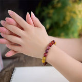 Natural Stone Mookaite Round Bead Bracelet 8-14MM