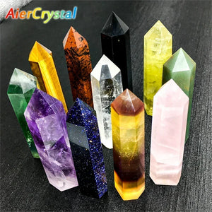 Rose Quartz Amethyst Point Wand Witchcraft Natural Stone
