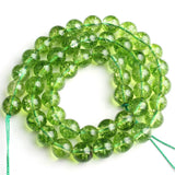 Green Peridot Round Loose Spacer Beads 4 6 8 10mm For Jewelry Making