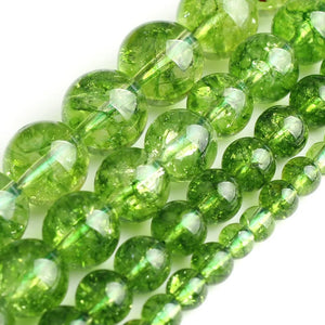 Green Peridot Round Loose Spacer Beads 4 6 8 10mm For Jewelry Making