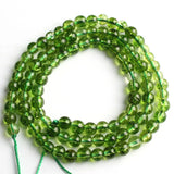 Green Peridot Round Loose Spacer Beads 4 6 8 10mm For Jewelry Making