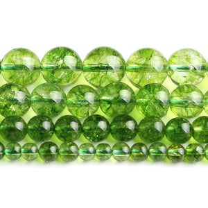 Green Peridot Round Loose Spacer Beads 4 6 8 10mm For Jewelry Making