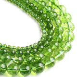 Green Peridot Round Loose Spacer Beads 4 6 8 10mm For Jewelry Making