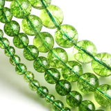 Green Peridot Round Loose Spacer Beads 4 6 8 10mm For Jewelry Making