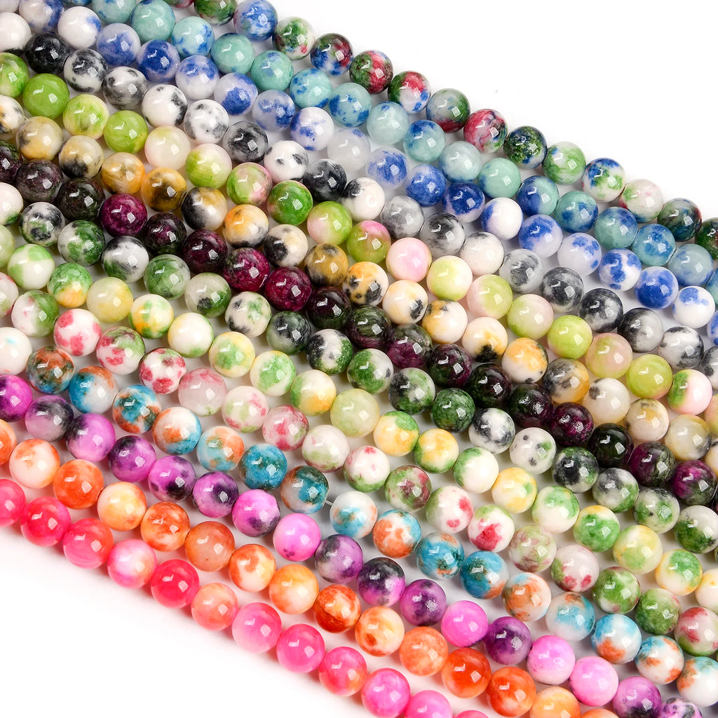 Multicolor Persian Jade Round Beads for Jewelry Making DIY Strand 4/6/8/10/12 MM