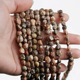 Red Leopard Gravel Stone Beads 5-8mm Charm Spacer Ball 15''