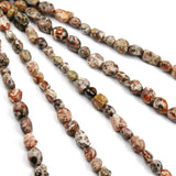 Red Leopard Gravel Stone Beads 5-8mm Charm Spacer Ball 15''