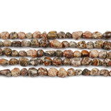 Red Leopard Gravel Stone Beads 5-8mm Charm Spacer Ball 15''