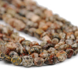 Red Leopard Gravel Stone Beads 5-8mm Charm Spacer Ball 15''