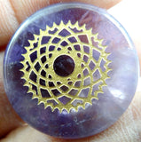 Chakra Pendant Purple Crystal Quartz Lapis Choker Necklace