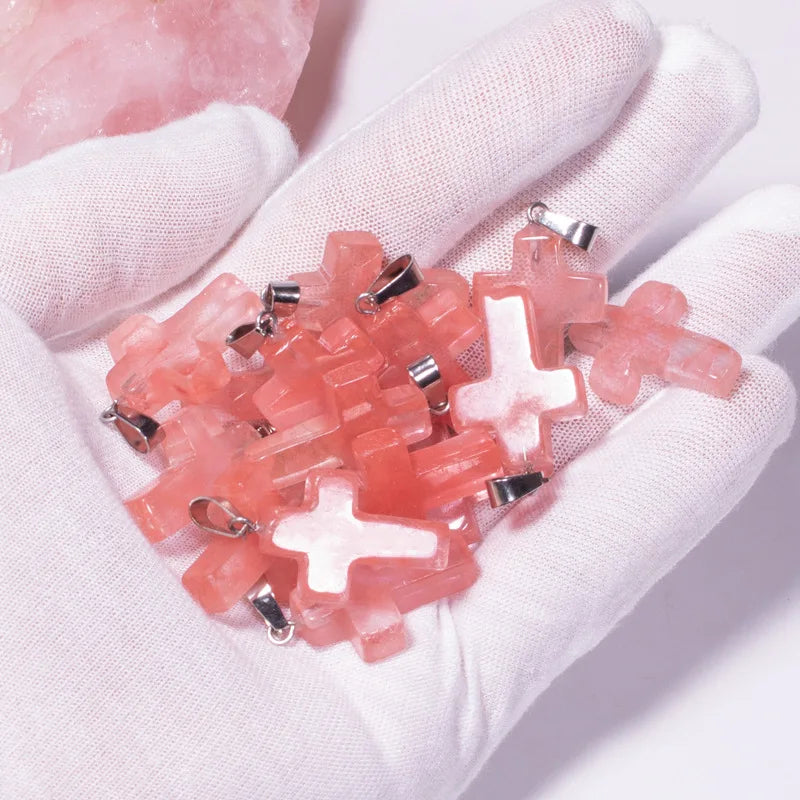 Rose Quartz Aventurine Opal Charms Pendants For Jewelry Making