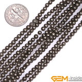 Irony Gray Pyrite Round Beads 15 inch Strand 6mm 8mm