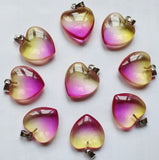 Natural Stone Opal Agate Crystal Heart Shape Pendant 20mm