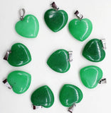 Natural Stone Opal Agate Crystal Heart Shape Pendant 20mm