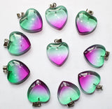 Natural Stone Opal Agate Crystal Heart Shape Pendant 20mm