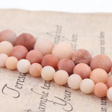 Pink Aventurine Frosted Beads Matte Round Loose Beads 4-10MM