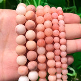 Pink Aventurine Frosted Beads Matte Round Loose Beads 4-10MM