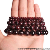 Natural Garnet Gemstone Beads 2-12MM Round Smooth DIY Bracelet Jewelry Making