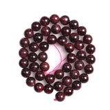 Natural Garnet Gemstone Beads 2-12MM Round Smooth DIY Bracelet Jewelry Making